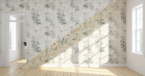 Visible wallpaper seams showing through paint in older NSW home
